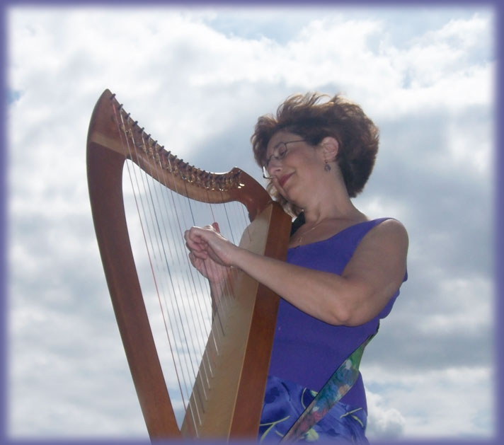 cheryl playing harp